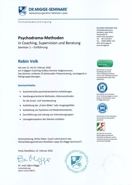 Seminar Psychodrama - 2020